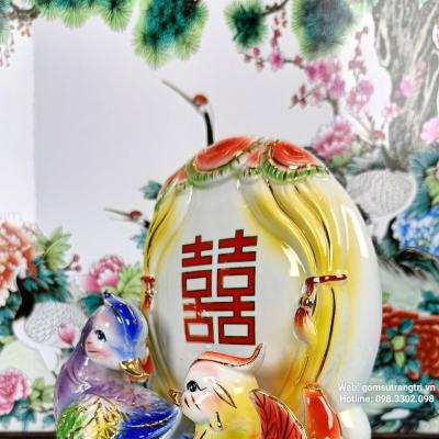 tượng sứ, tượng chim uyên ương, tượng decor, tượng về tình yêu, tượng trang trí nhà cửa